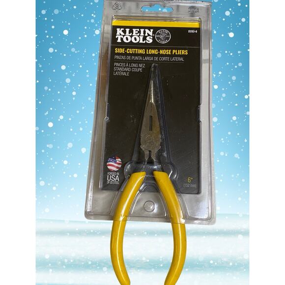 Klein Tools D203-6 6” Long-Nose Pliers Side-Cutting Forged USA Steel New Sealed - Picture 2 of 8